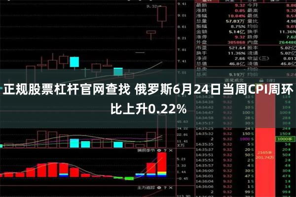 正规股票杠杆官网查找 俄罗斯6月24日当周CPI周环比上升0.22%