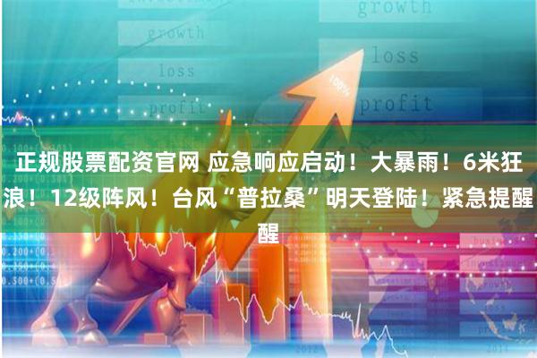 正规股票配资官网 应急响应启动！大暴雨！6米狂浪！12级阵风！台风“普拉桑”明天登陆！紧急提醒