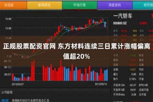 正规股票配资官网 东方材料连续三日累计涨幅偏离值超20%